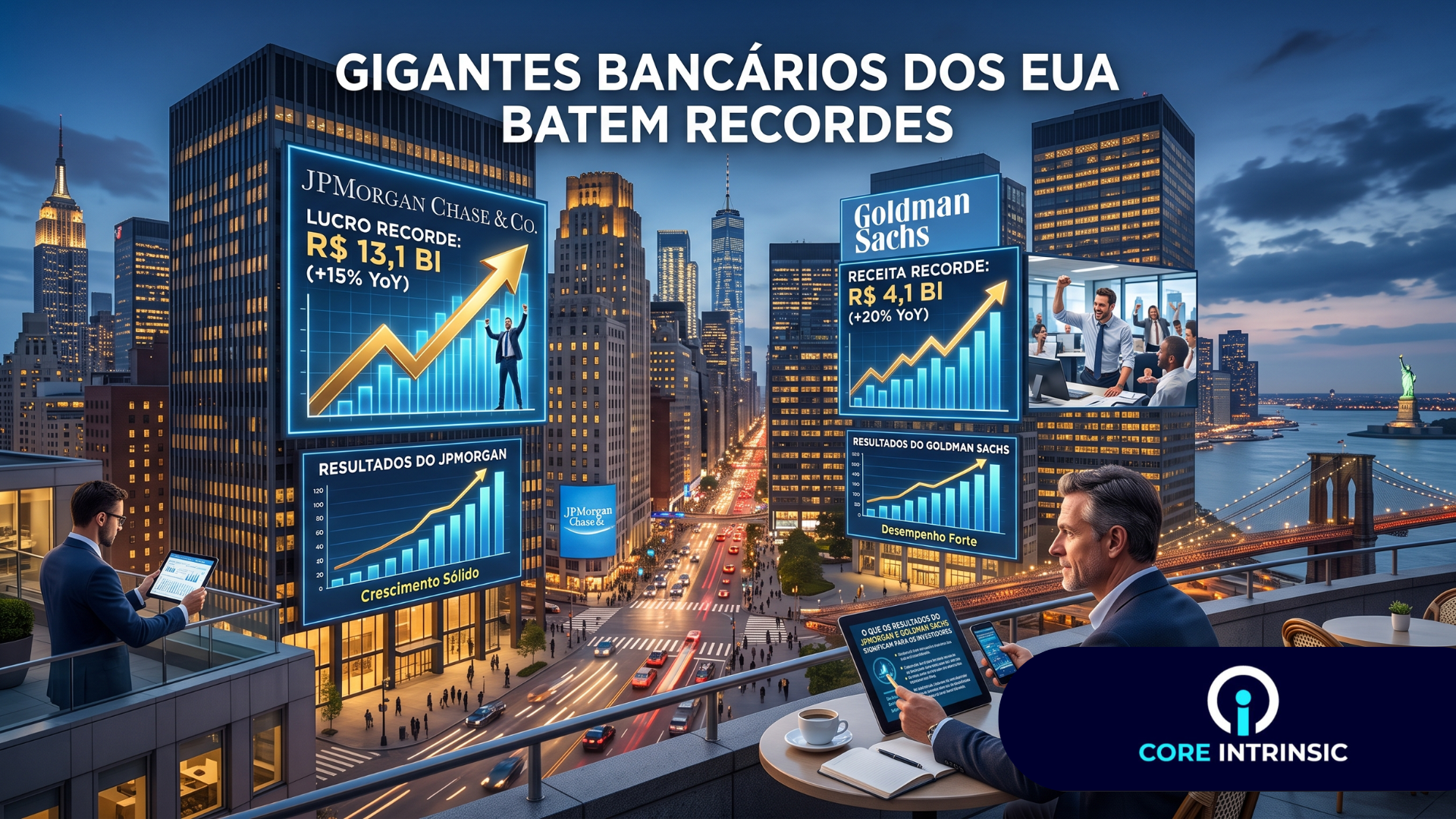 Gigantes Bancários dos EUA Batem Recordes: O que os Resultados do JPMorgan e Goldman Sachs Significam para os Investidores